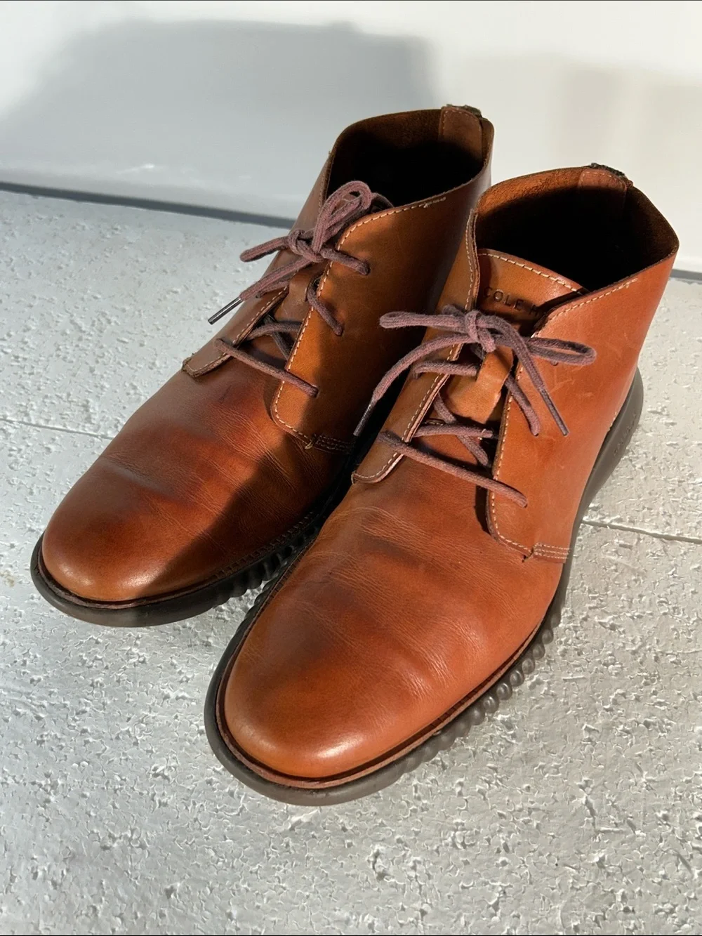 Cole Haan SZ 11.5 Zerogrand Brown Leather Chukka Desert Boots Closet Staple